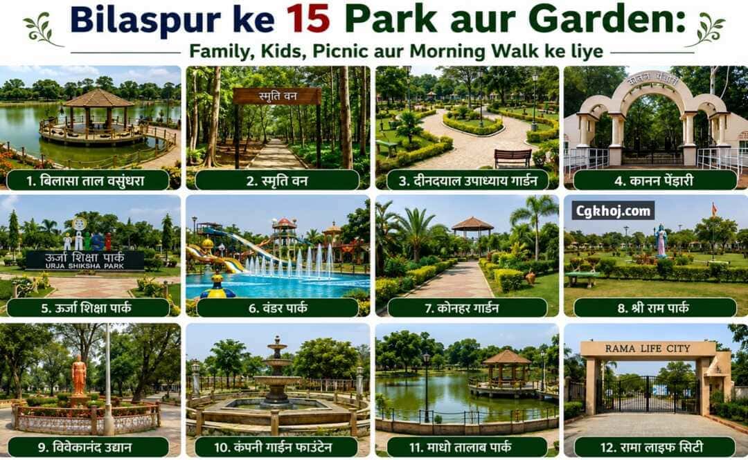 Bilaspur ke 15 Park aur Garden: Family, Kids, Picnic aur Morning Walk ke liye