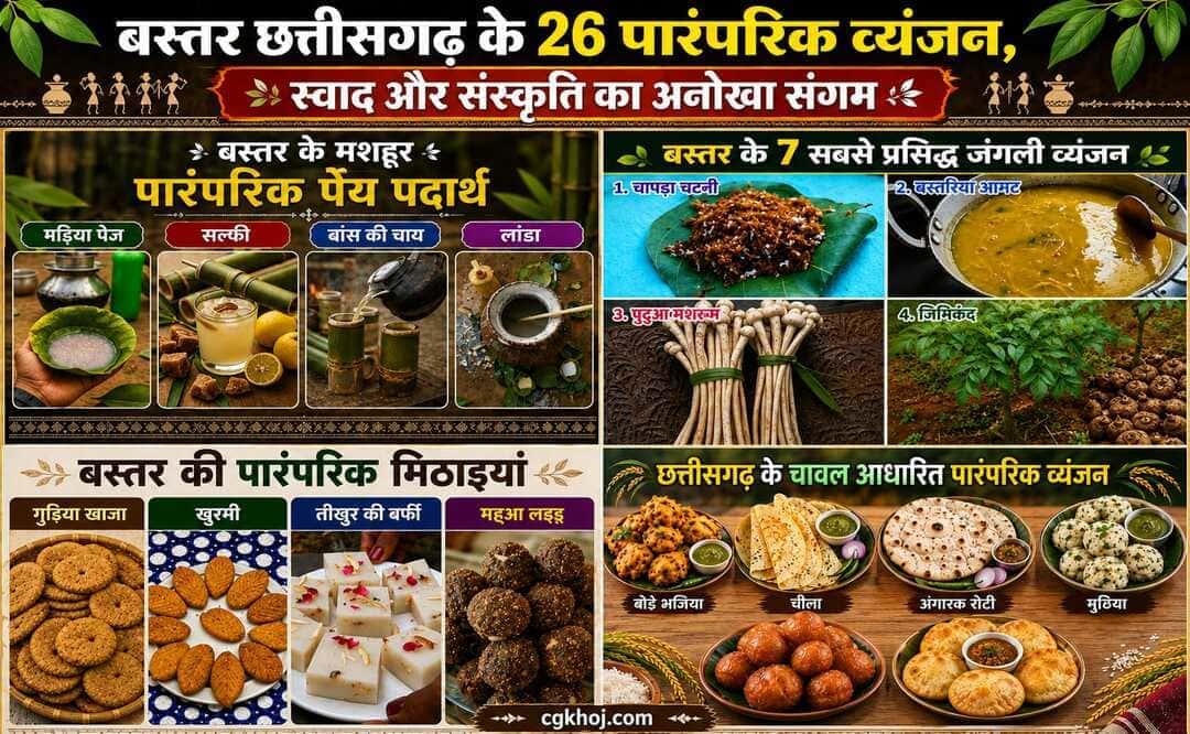बस्तर छत्तीसगढ़ के 26 पारंपरिक व्यंजन स्वाद और संस्कृति का अनोखा संगम